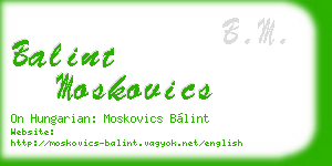 balint moskovics business card